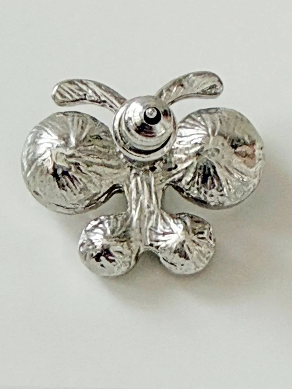 Vintage Style Silver Tone Crystal Rhinestone Butterfly Stud Earrings